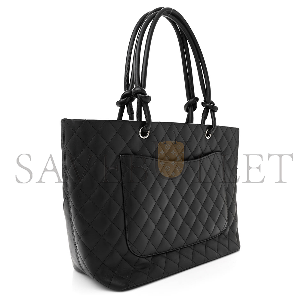 CHANEL CALFSKIN QUILTED LARGE CAMBON TOTE BLACK (30*25*15cm) 